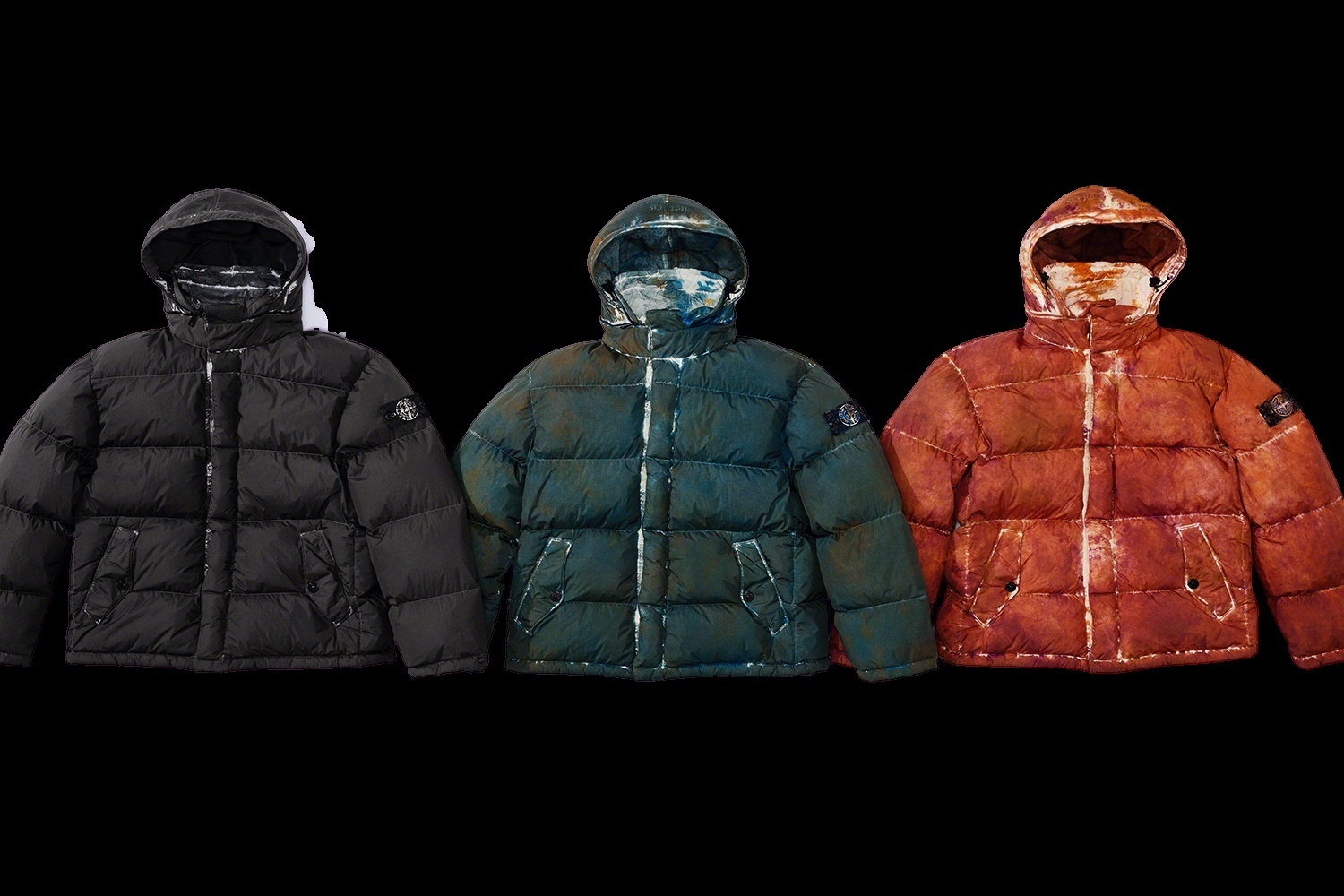 Supreme®/Stone Island® Painted Camo Crinkle Down Jacket